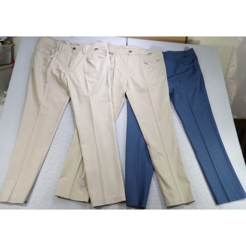TravisMathew Golf Pants Lot 3 Men W34 L30 Performance Stretch Chino Blue Khaki